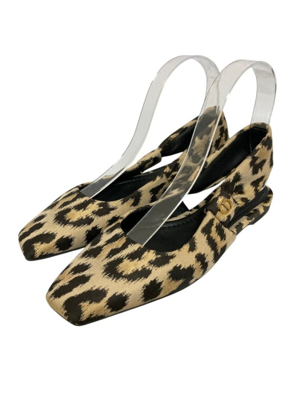 Dior Mizza Leopard Print Flat Sandals Beige Black Spring Summer